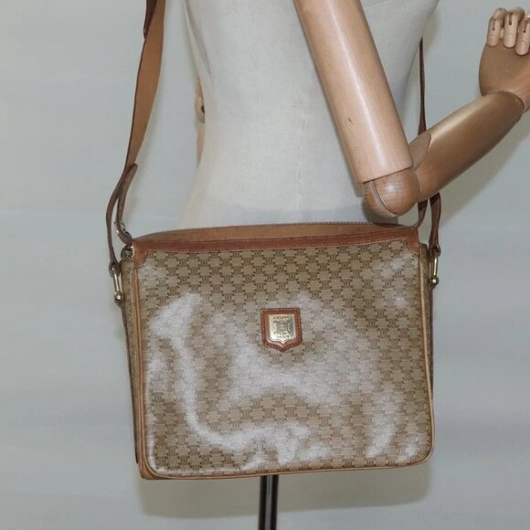 CELINE Macadam Canvas Shoulder Bag PVC Beige Gold Auth nb297 - Picture 14 of 16